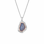 Capstones Silver and Blue Lace Agate Pendant