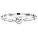 Hearts Entwined Silver and Diamond Bangle