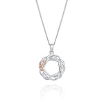 Hearts Entwined Silver and Diamond Weave Pendant