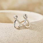 Eternity Silver and Diamond Stud Earrings