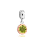 August Milestones® Birthstone Silver and Peridot Charm