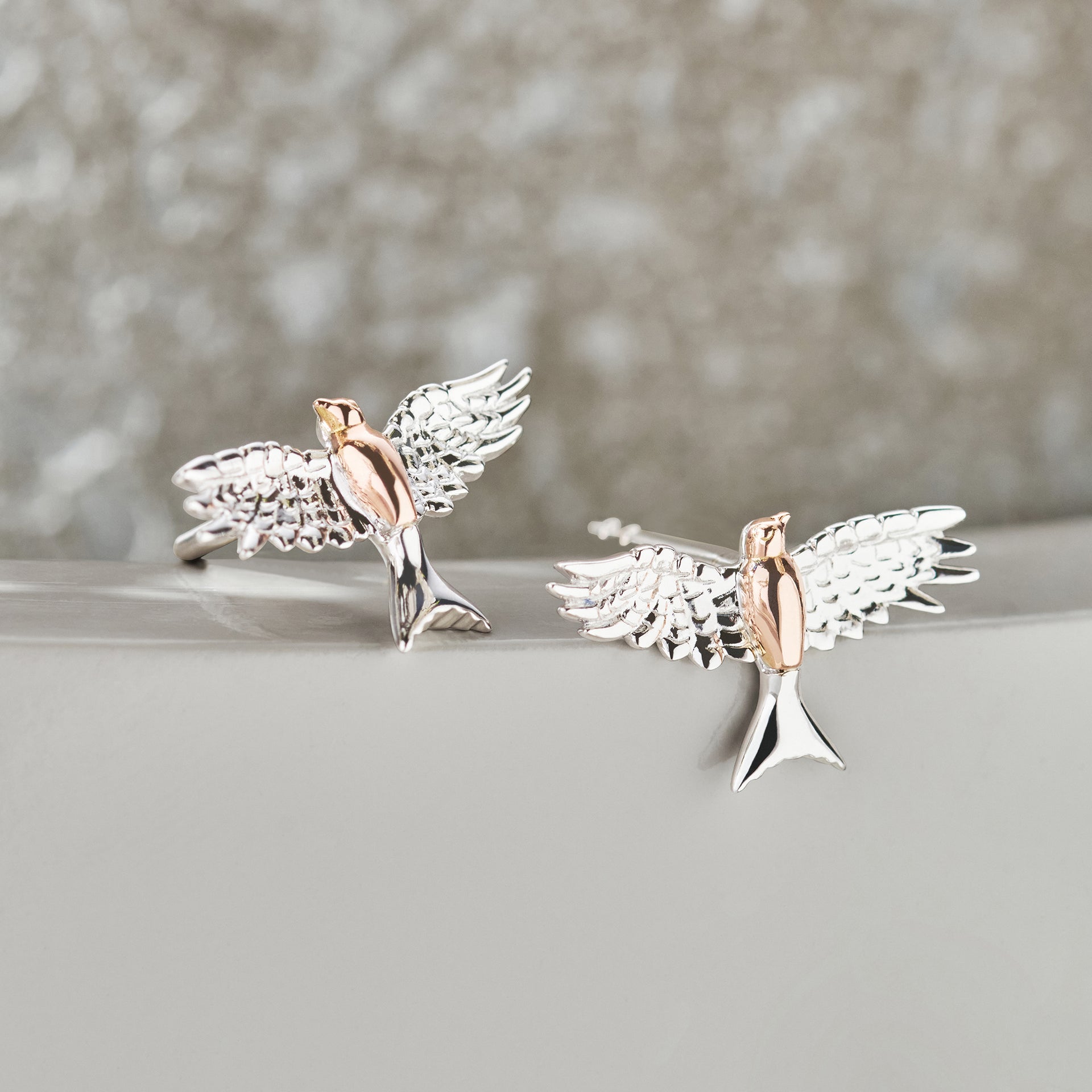 Red Kite Silver Stud Earrings