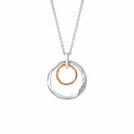 Ripples Silver Double-Hoop Pendant