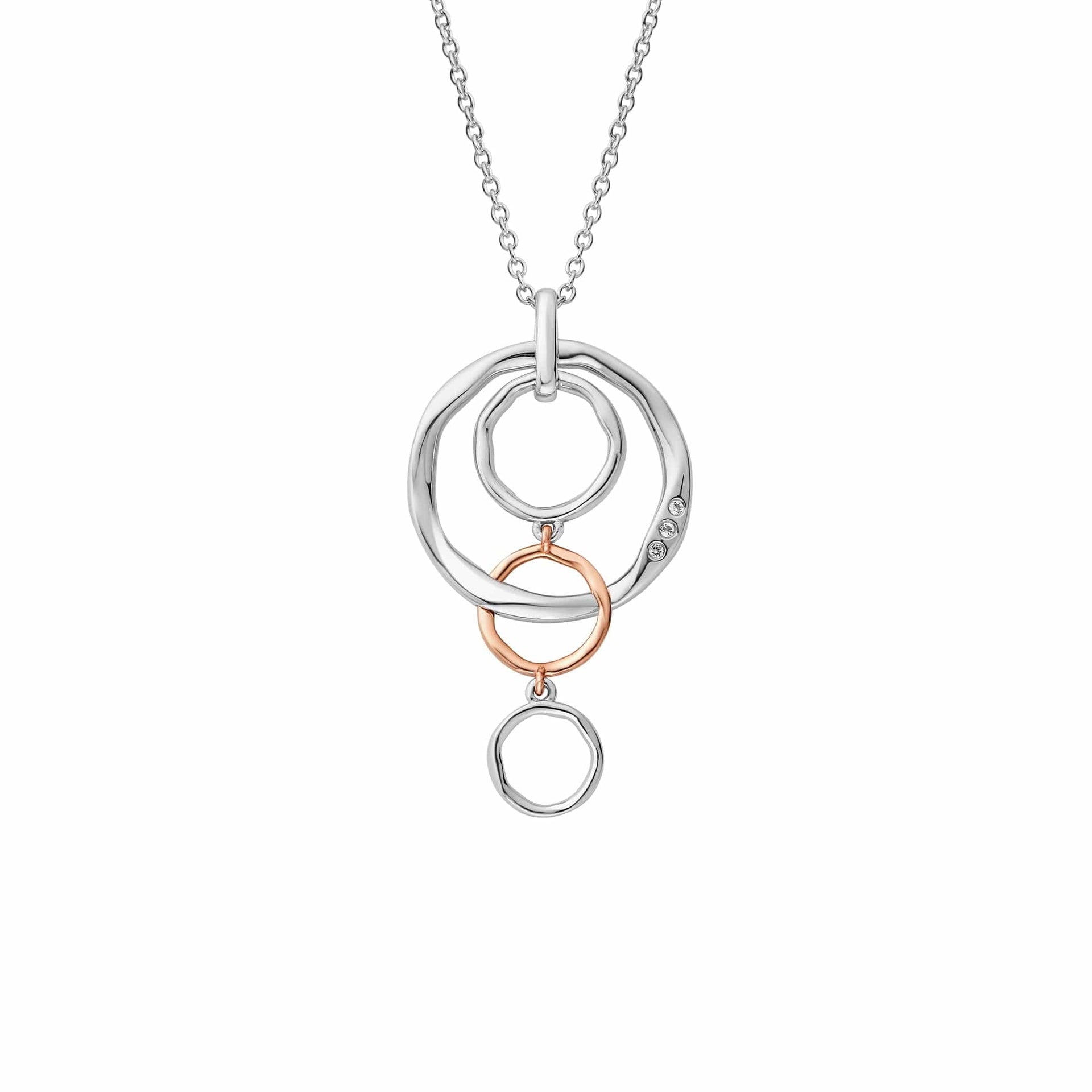 Ripples Silver Four-Hoop Pendant