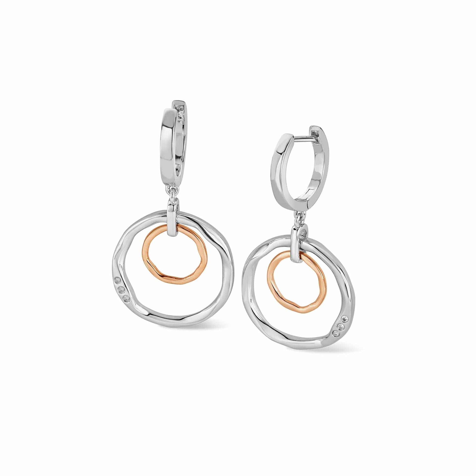 Ripples Silver Double-Hoop Creole Earrings