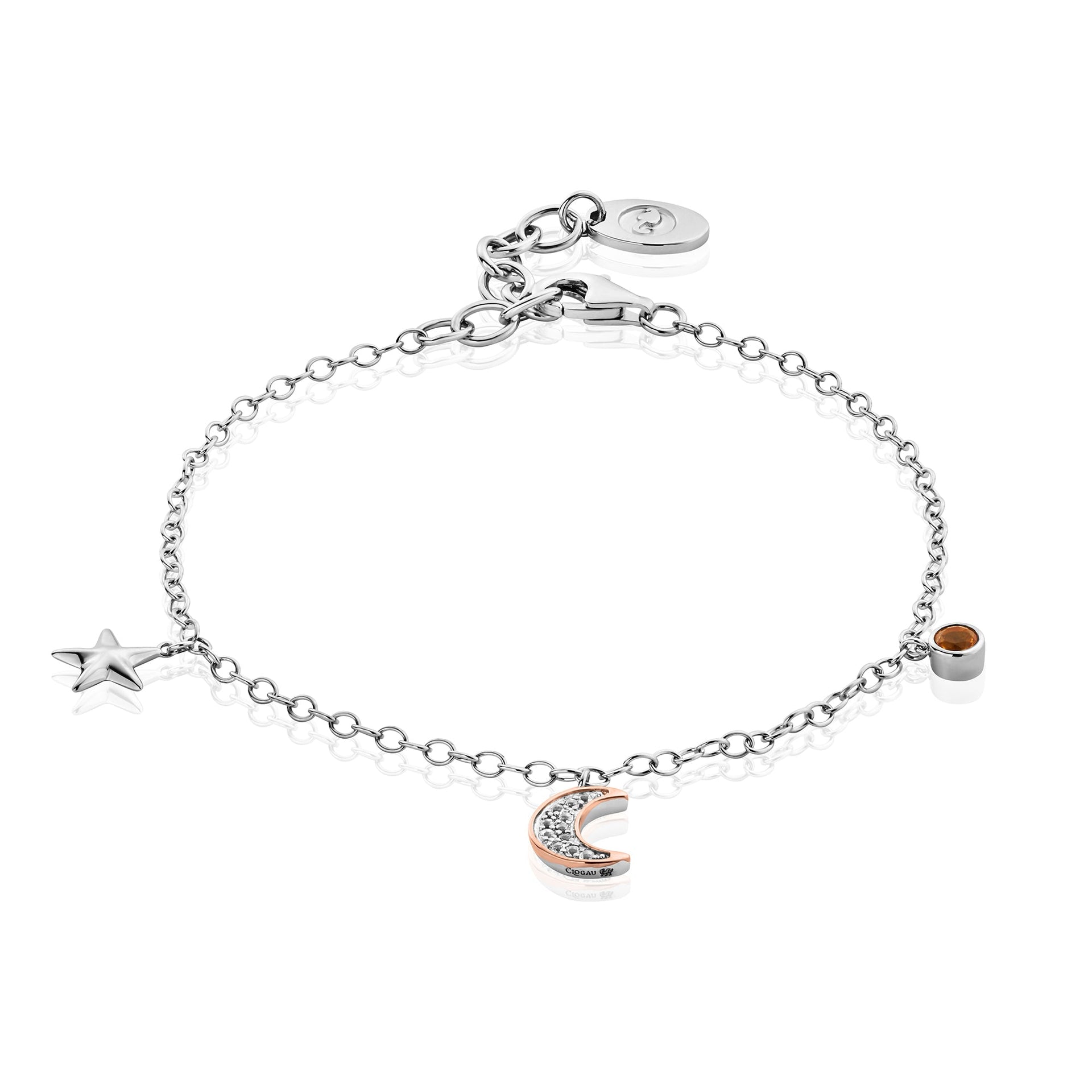 To the Moon and Back Silver, Topaz and Citrine Bracelet