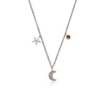 To the Moon and Back Silver, Topaz and Citrine Necklace