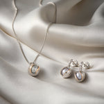 Salacia Silver and Pearl Oyster Drop Earrings