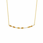 Cariad® Morse Code Gold, Diamond and Citrine Necklace