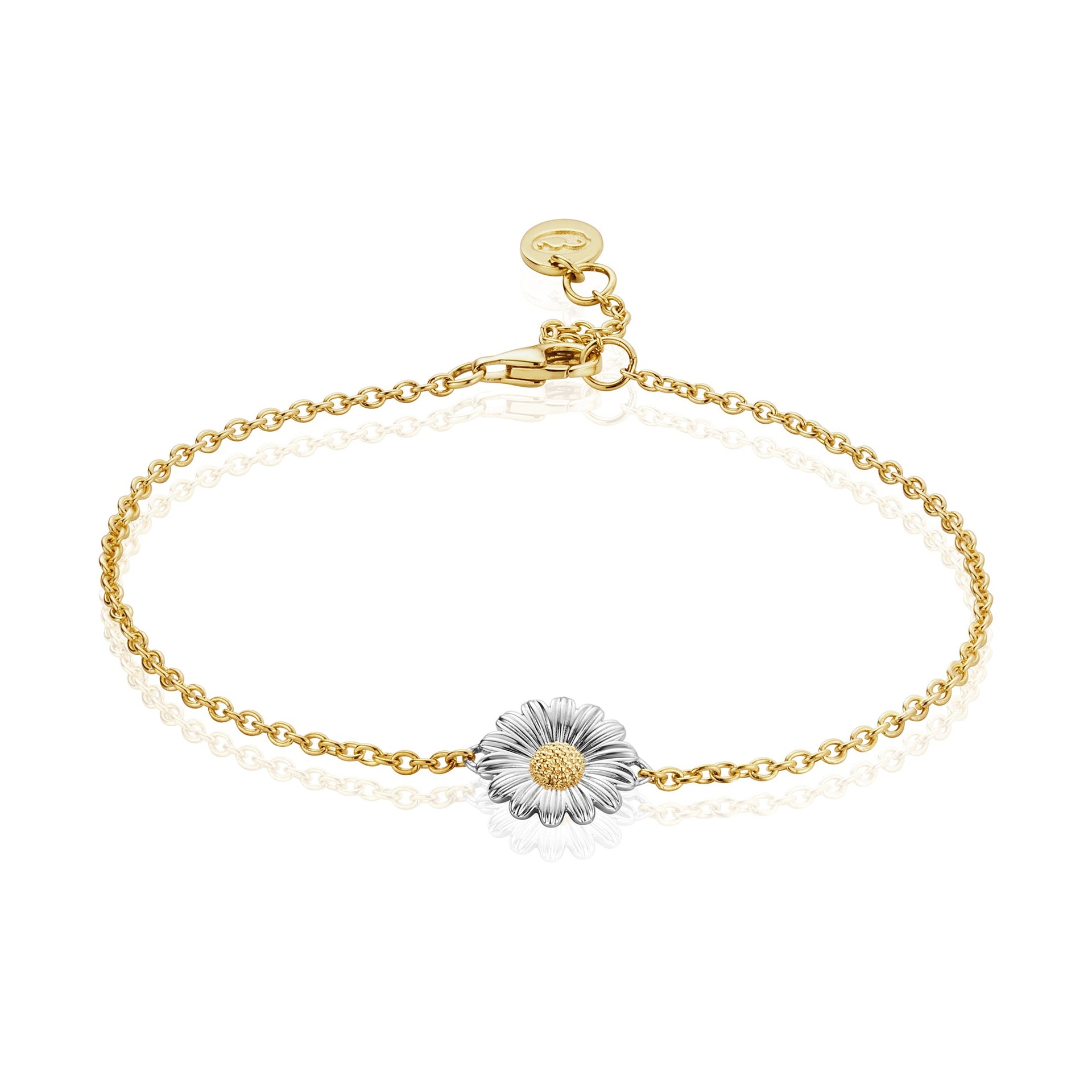 Daisy White and Yellow Gold Bracelet