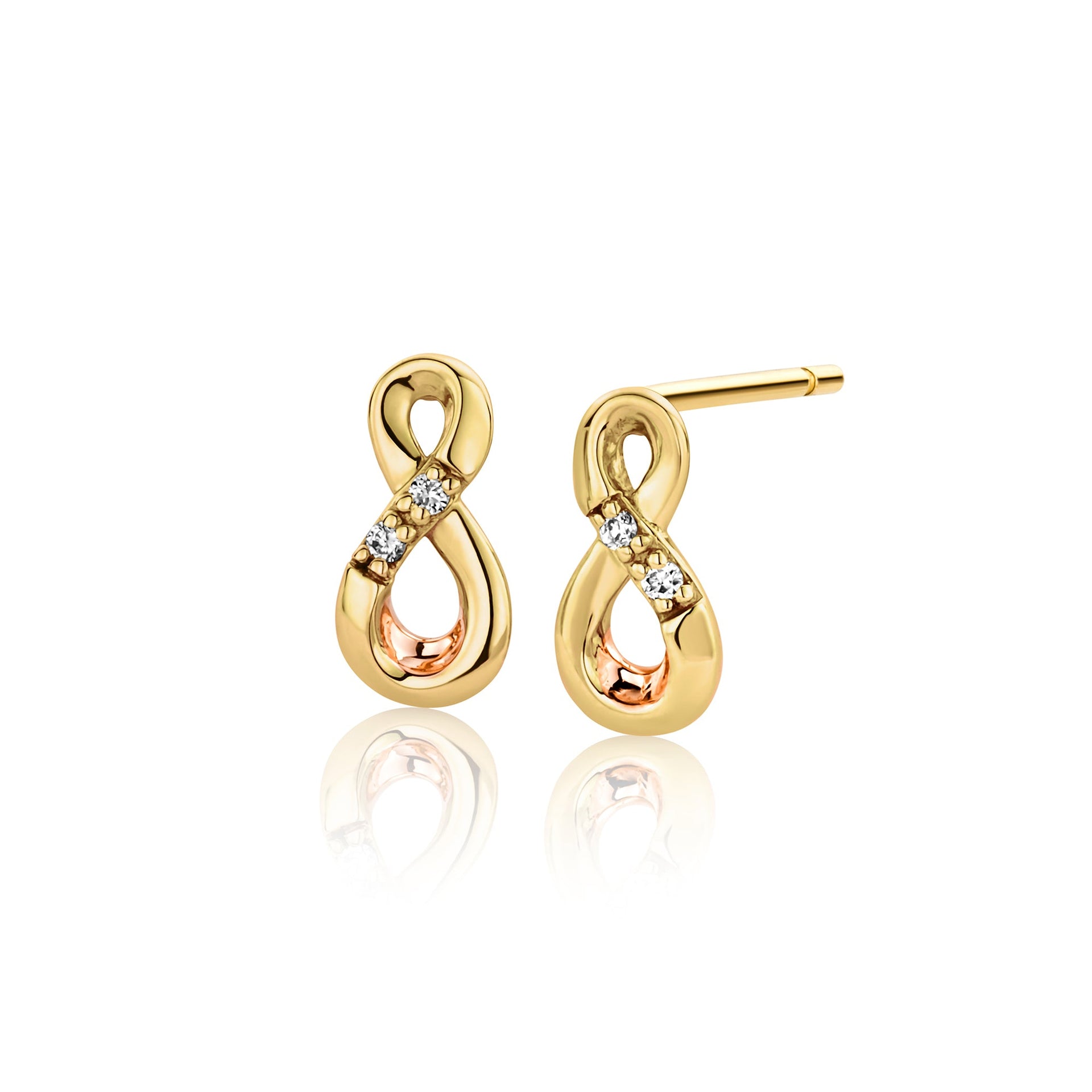 Eternity Gold and Diamond Stud Earrings