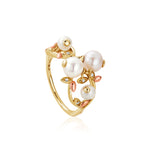 Lily of the Valley Gold, Diamond and Pearl Ring