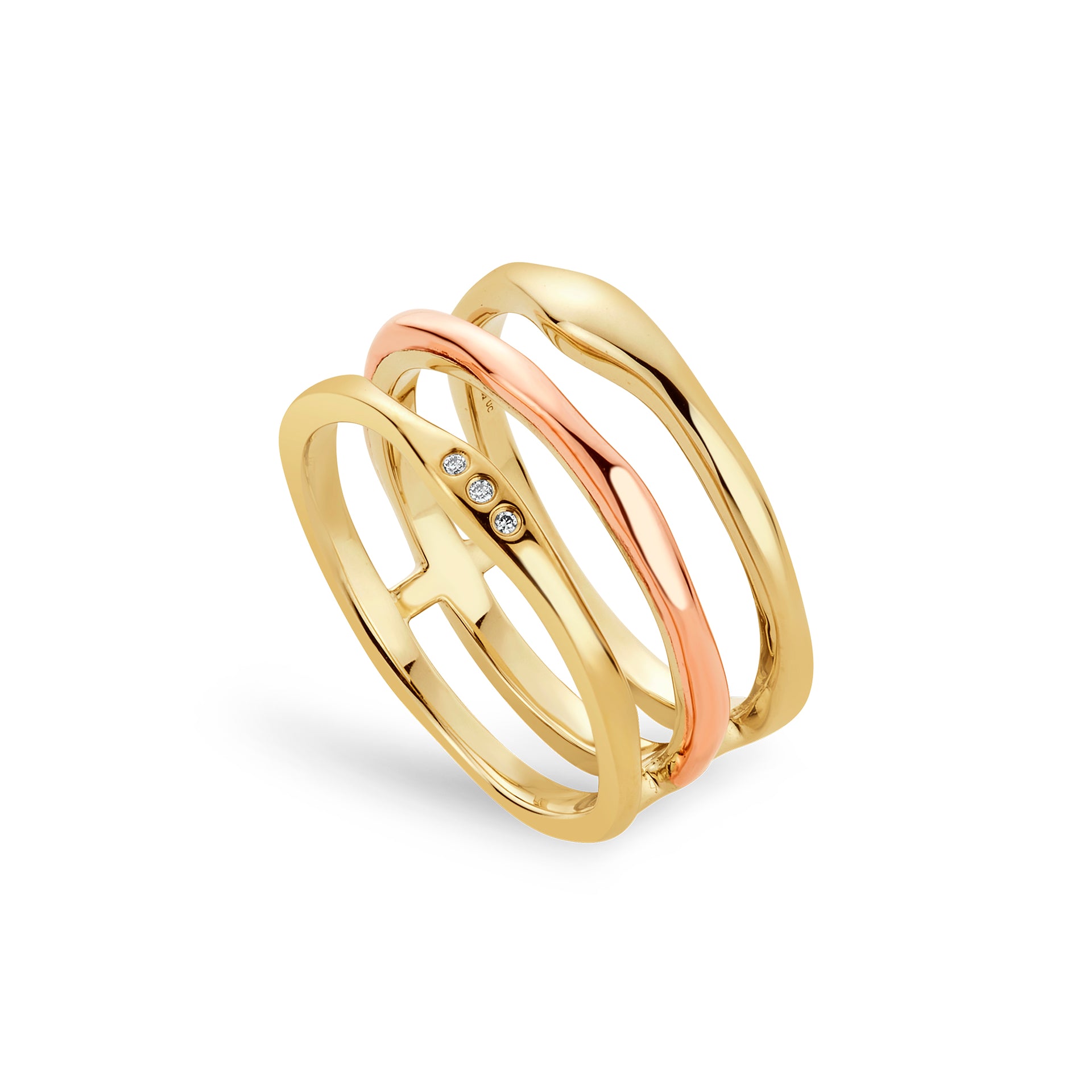 Ripples Gold and Diamond Ring