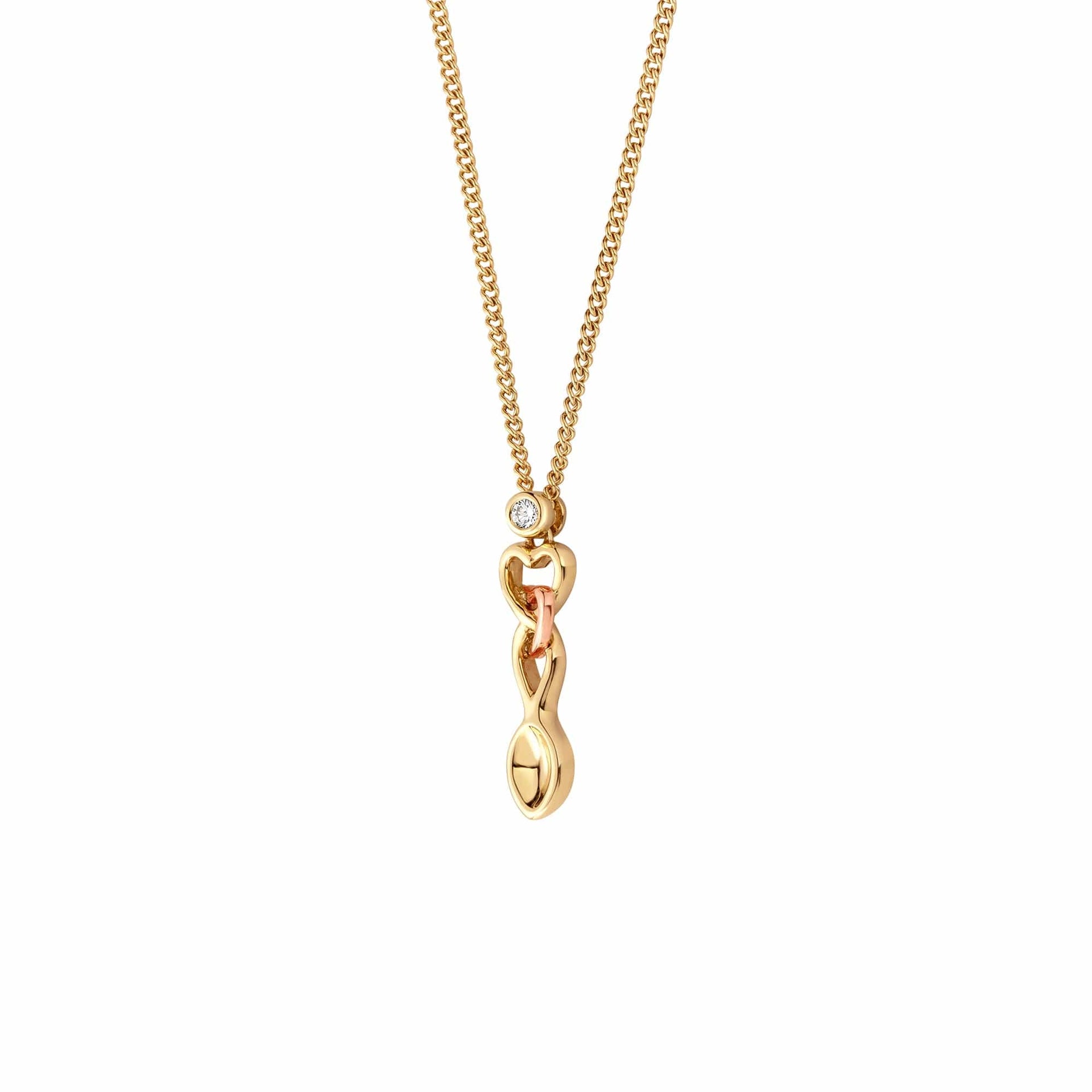 Lovespoons Gold and Diamond Pendant