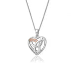 Hearts Entwined Silver and Diamond Pendant