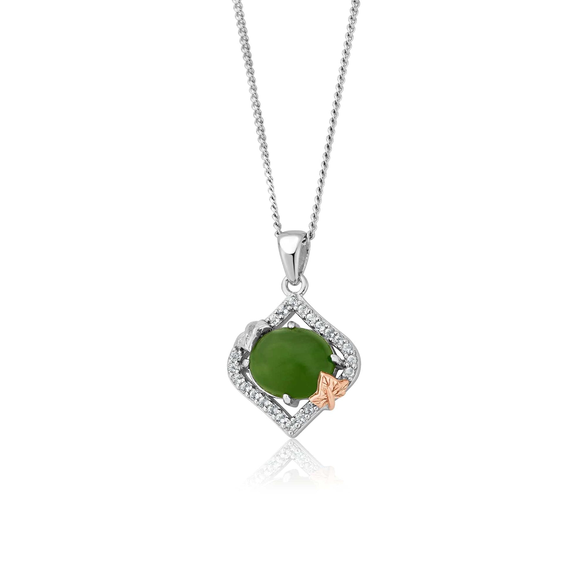 Ivy Leaf Silver and Green Jasper Pendant