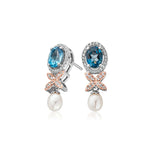 Queens Jubilee Superbloom London Blue Topaz Earrings